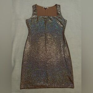 Sparkle Glitter square neck bodycon mini dress